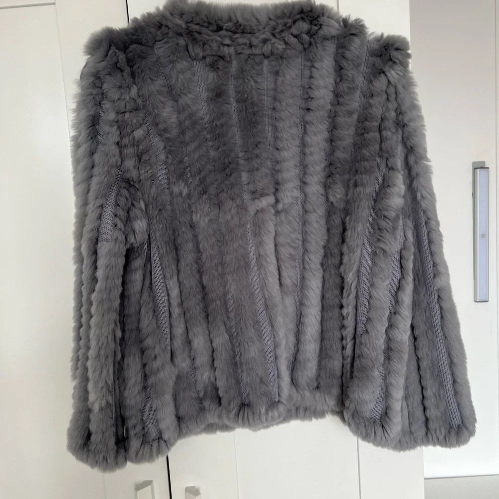 Heartloom Gray Plush Faux Fur Teddy Jacket - Picture 6 of 8